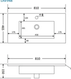 Vasque à encastrer rectangle blanche 80 cm AURLANE