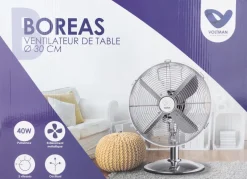 Ventilateur de table Boreas chromé Ø30cm 40W VOLTMAN