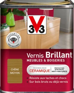 Vernis intérieur meubles/boiseries chêne moyen brill 250 ml
