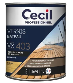 Vernis bois extérieur qualité marine incolore brillant 1L