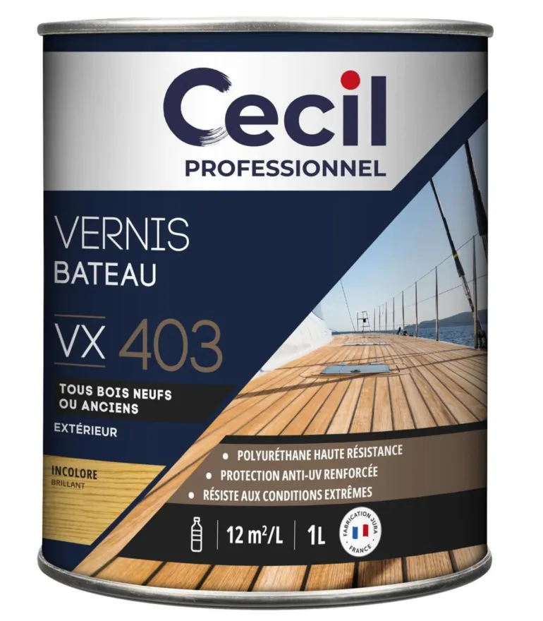 Vernis bois extérieur qualité marine incolore brillant 1L