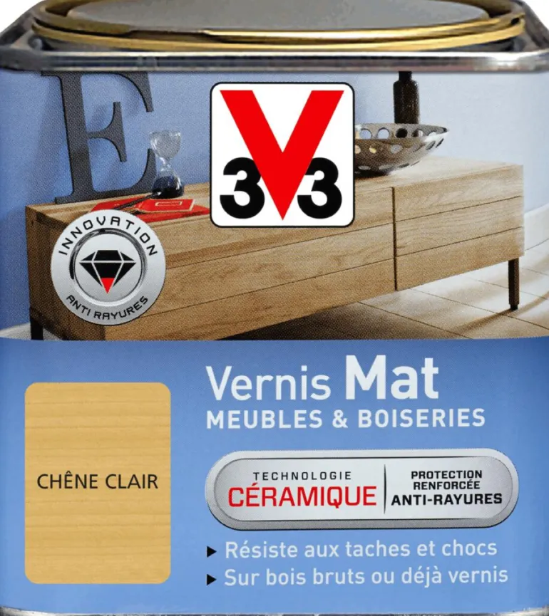 Vernis intérieur meubles/boiseries chêne clair mat 0,5L