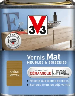 Vernis intérieur meubles/boiseries chêne moyen mat 250 ml