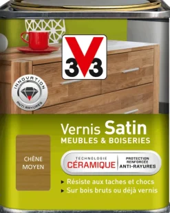 Vernis intérieur meubles/boiseries chêne moyen satin 250 ml