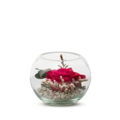 Verrine Venezia Ø13cm - Rose rouge et eucalyptus