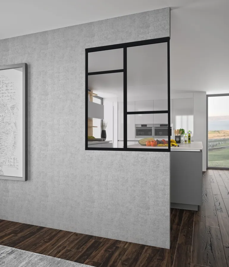 Verrière Concorde alu noir sablé verre clair 1125 x 865 mm