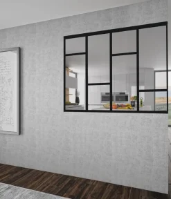 Verrière Concorde alu noir sablé verre clair 1125 x 1500 mm