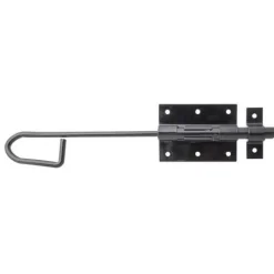 Verrou baïonnette zinguée noire gâche attachée 200 Ø12 mm