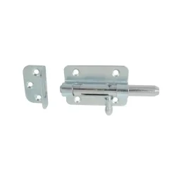 Verrou de box à visser + gâche Ø12 mm zingué blanc