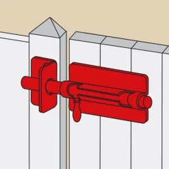 Verrou de box à visser + gâche Ø12 mm zingué blanc