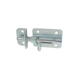 Verrou de box à visser + gâche Ø8 mm zingué blanc