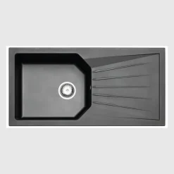 Évier à encastrer Agora composite noir 100×50 cm
