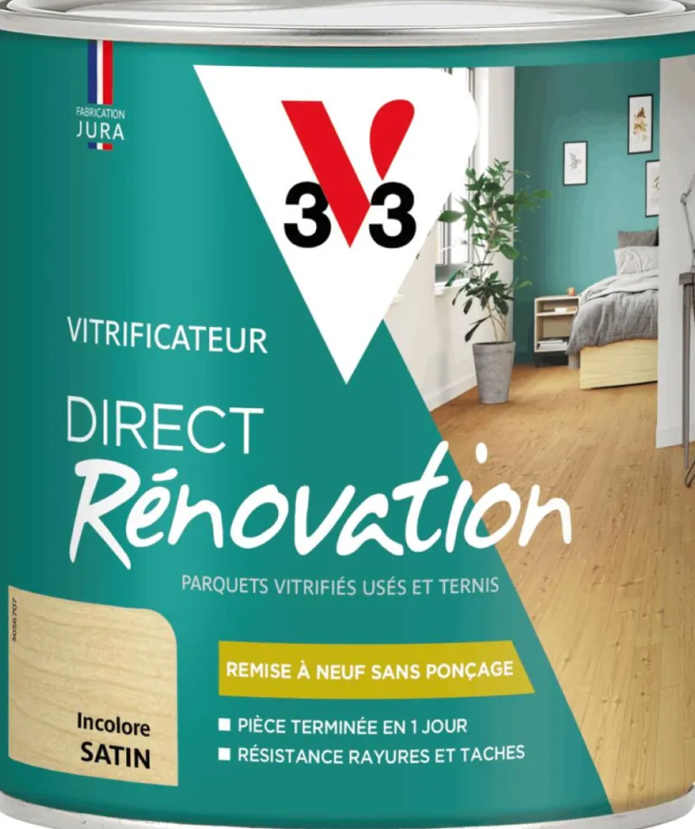 Vitrificateur direct rénovation incolore mat 0,75L V33