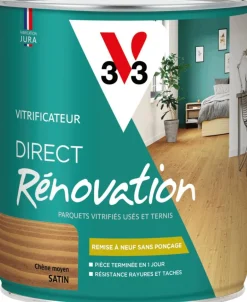 Vitrificateur direct rénovation chêne moyen satin 2,5L V33