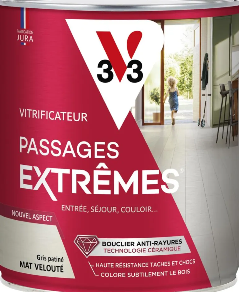 Vitrificateur passages extrêmes gris patiné mat 2,5L